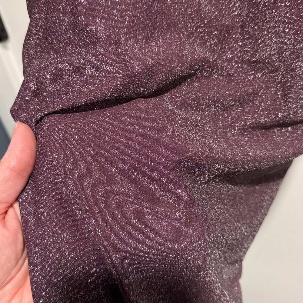 Lands End Tugless Shine X-Back One Piece Swimsuit Purple NWT Size 12 Petite - Picture 4 of 10